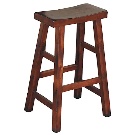 Traditional 30 Inch High Saddle Seat Stool